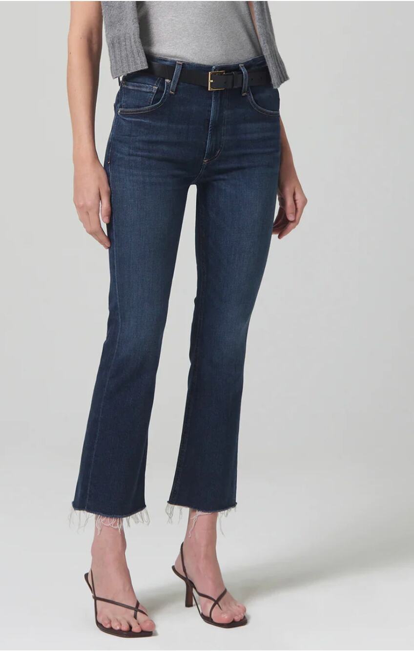 CITIZENS OF HUMANITY NWT Isola Cropped Boot Denim Jean in Baltic // 00